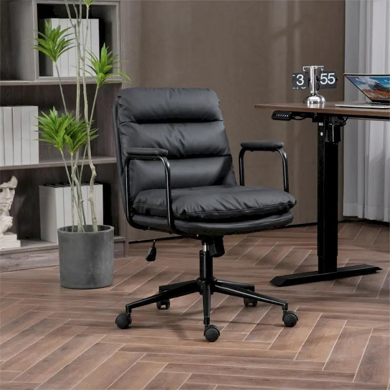 Home Office Schreibtischstuhl Drehstuhl mit gepolsterter Armlehne