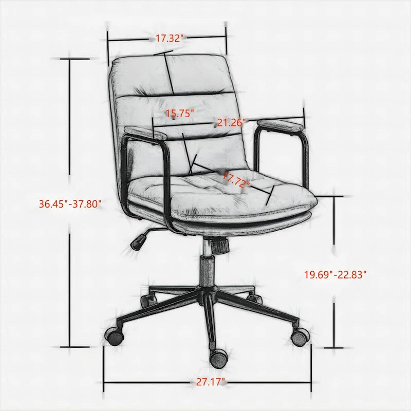 Home Office Schreibtischstuhl Drehstuhl mit gepolsterter Armlehne