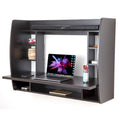 Vielseitiger Wand-Klapptisch/Schwebender Computertisch – Stilvoller und platzsparender Schreibtisch mit Regalen – Ideal für das Wohnzimmer