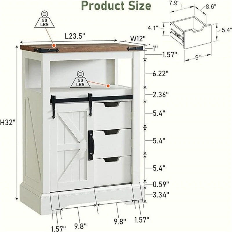 Badezimmer-Bodenschrank – 12T x 23,5B x 32H