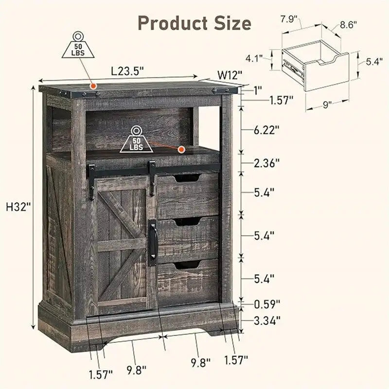 Badezimmer-Bodenschrank – 12T x 23,5B x 32H
