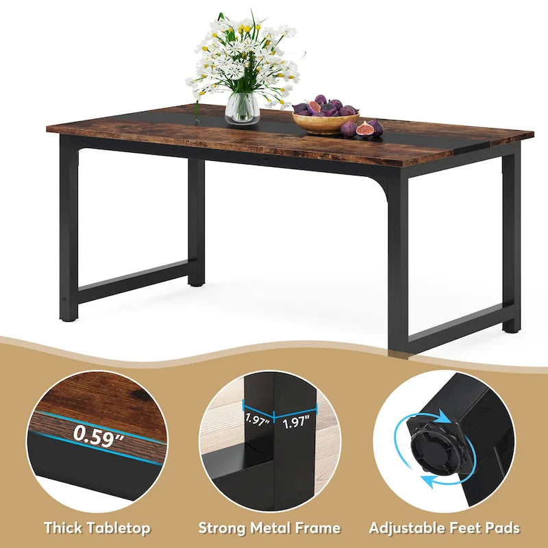 63 Zoll Industrie Esstisch, Moderner Küchentisch - 63 L x 31.5 B x 29.13 H